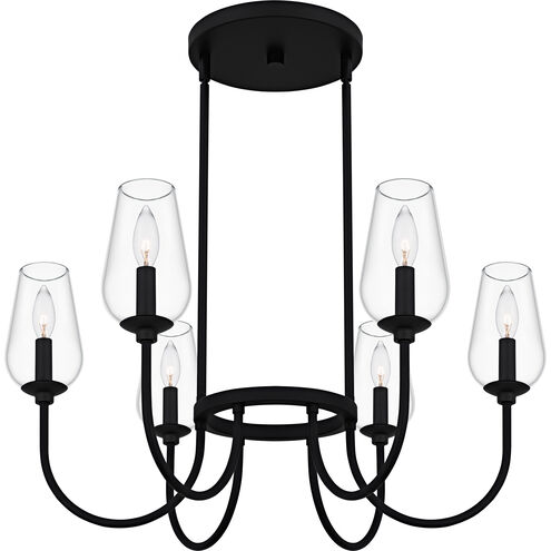 Viscount 6 Light 28 inch Matte Black Chandelier Ceiling Light