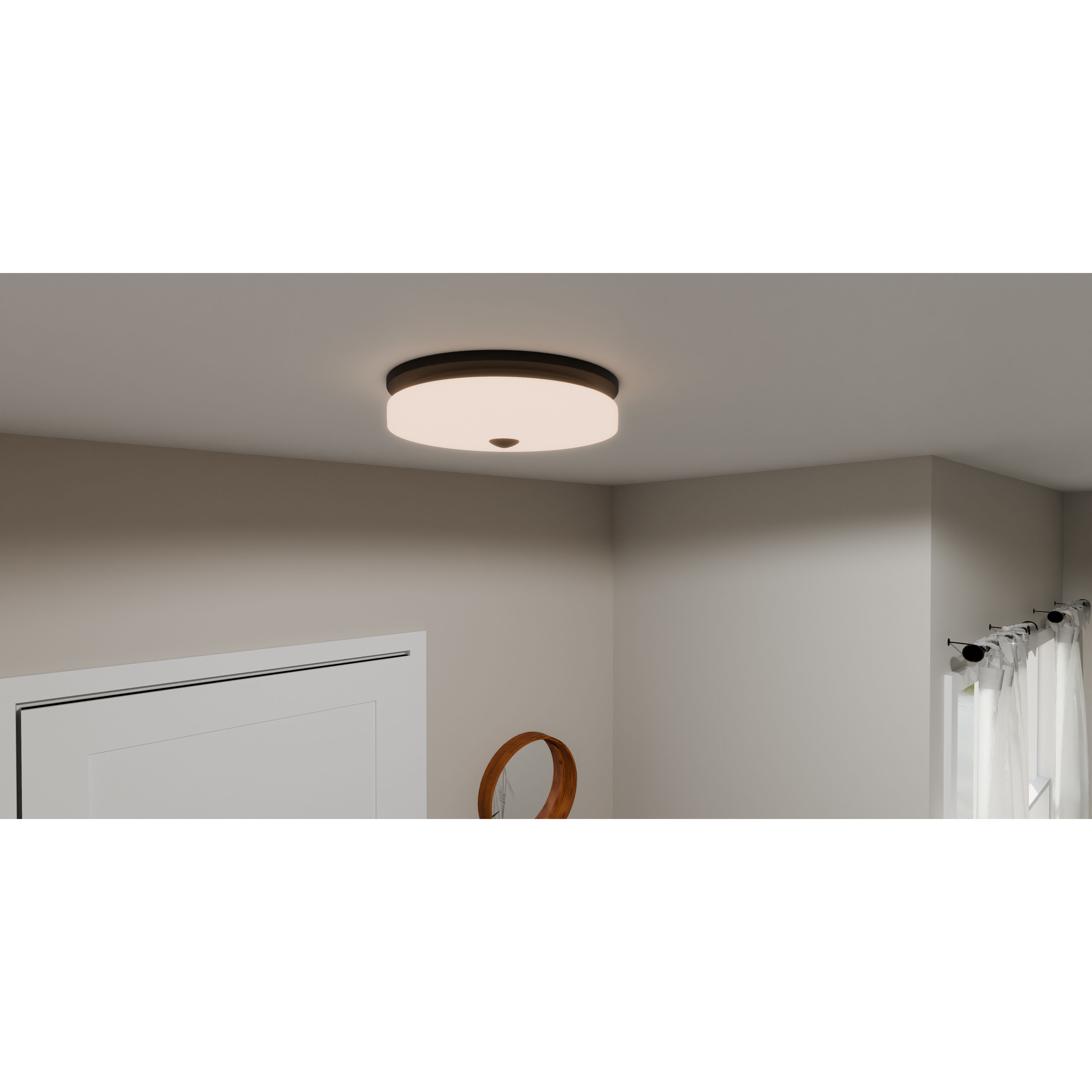 Tavani 15 inch Matte Black Flush Mount Ceiling Light