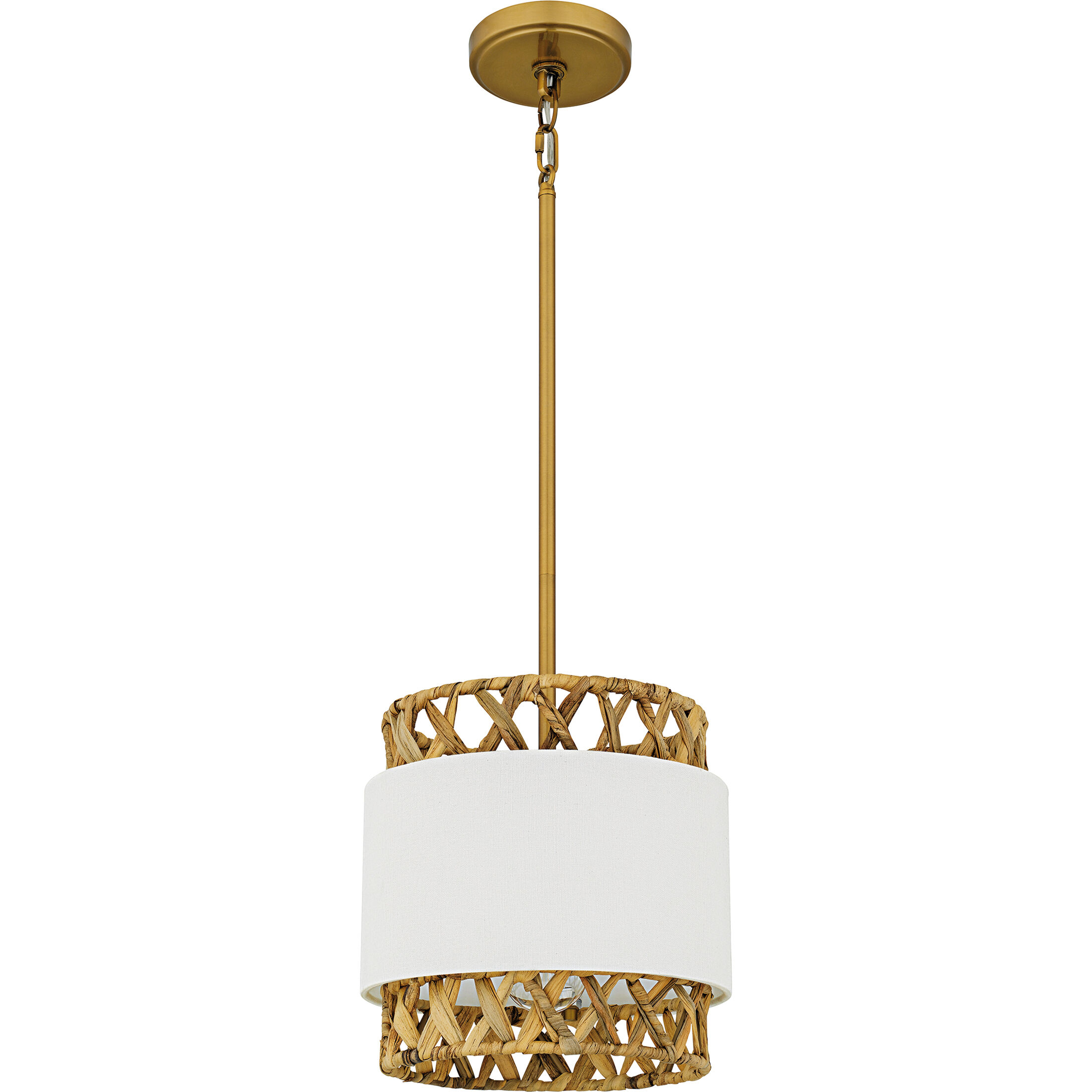 Kate 1 Light 10 inch Brushed Gold Mini Pendant Ceiling Light, Small