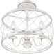 Dury 3 Light 14 inch Antique White Semi-Flushmount Ceiling Light, Medium