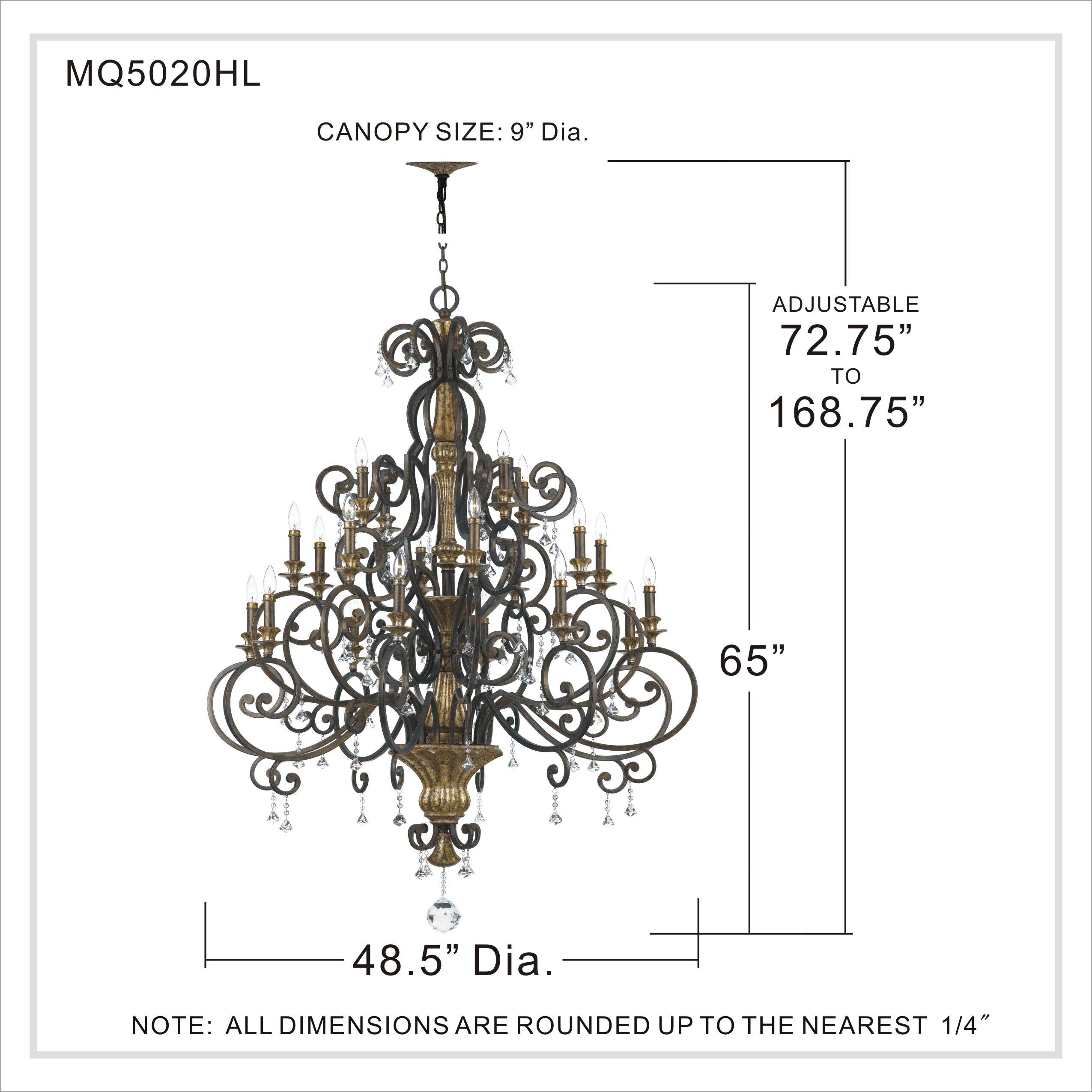 Marquette 20 Light 50 inch Heirloom Foyer Chandelier Ceiling Light
