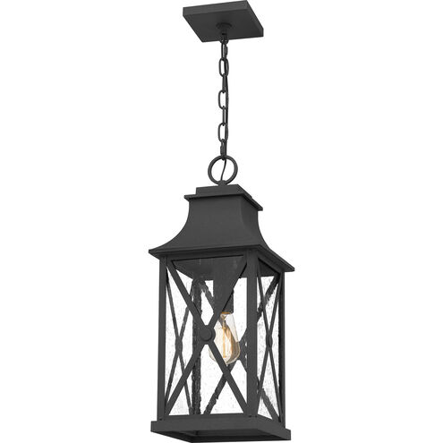 Ellerbee 1 Light 9 inch Mottled Black Outdoor Hanging Lantern, Large