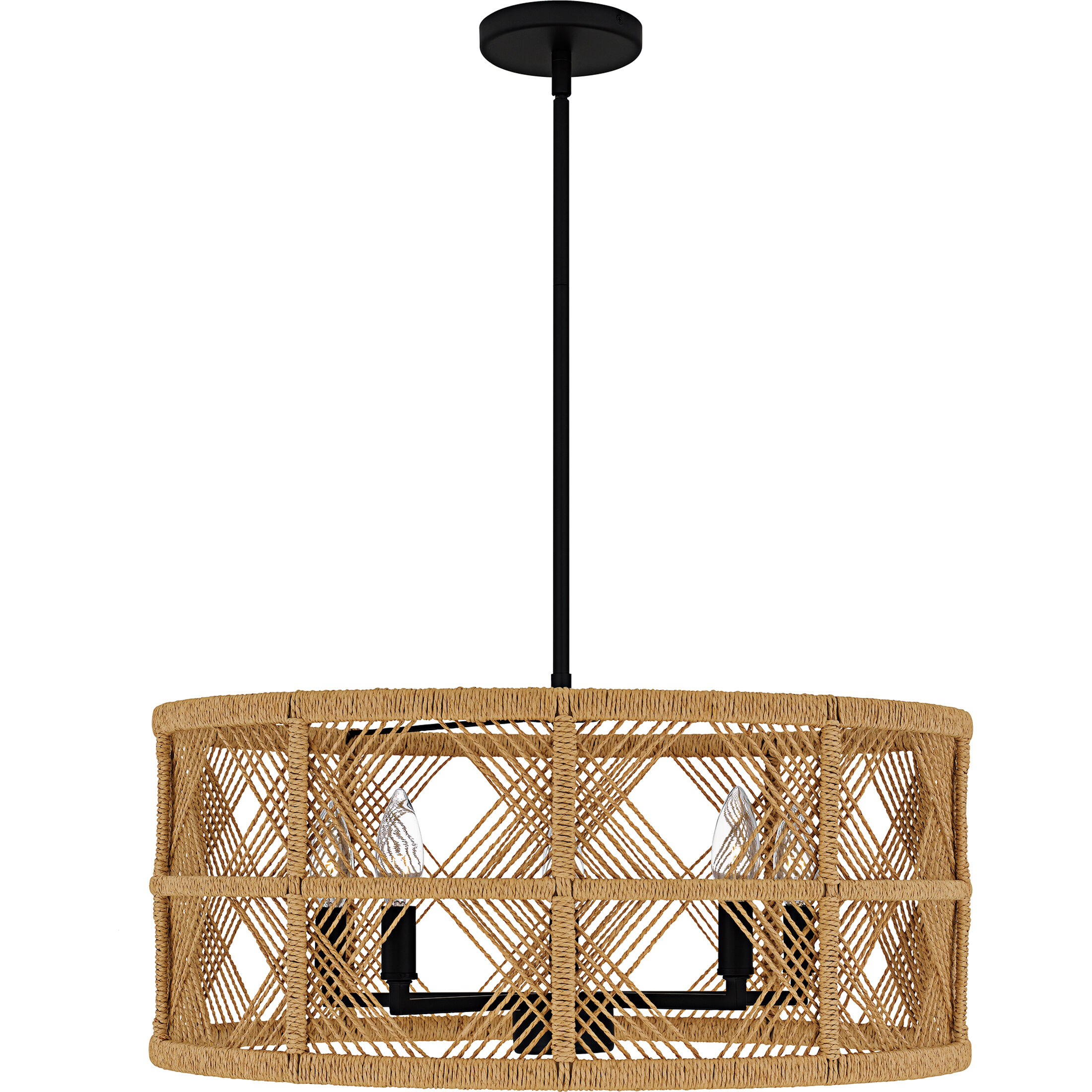 Axford 5 Light 22 inch Matte Black Pendant Ceiling Light, Large