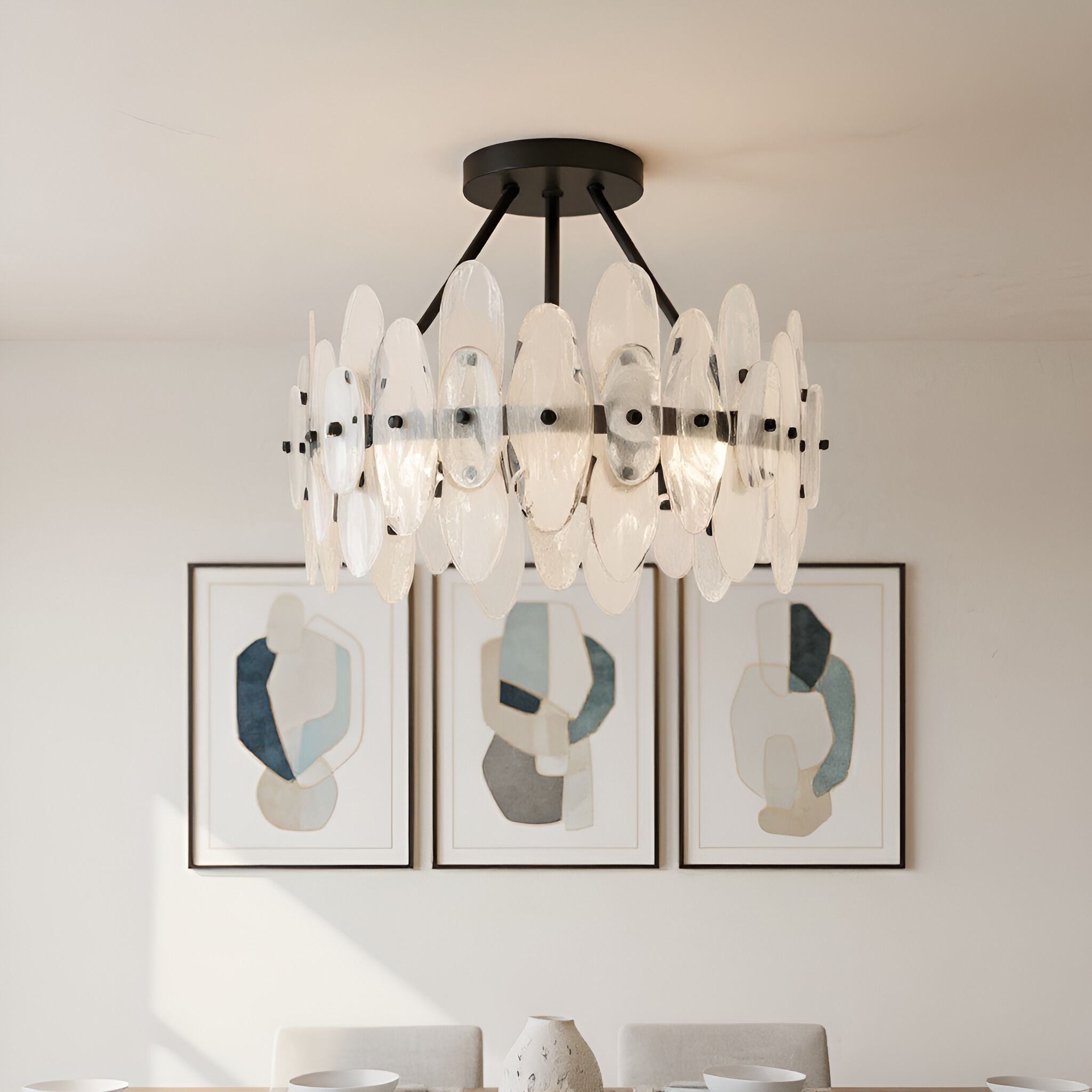 Abigail 4 Light 18 inch Matte Black Semi-Flush Mount Ceiling Light