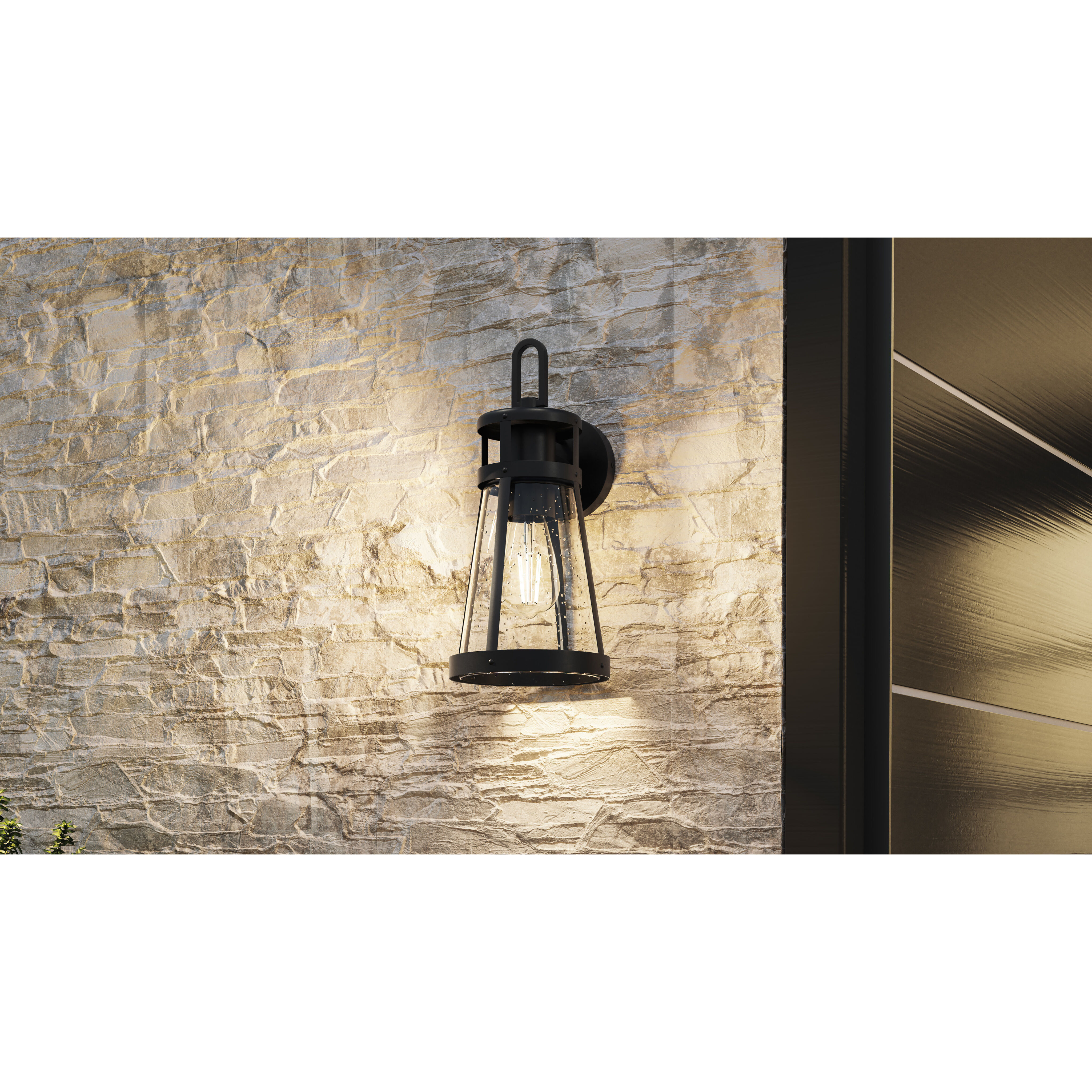 Barber 1 Light 17 inch Matte Black Outdoor Wall Lantern