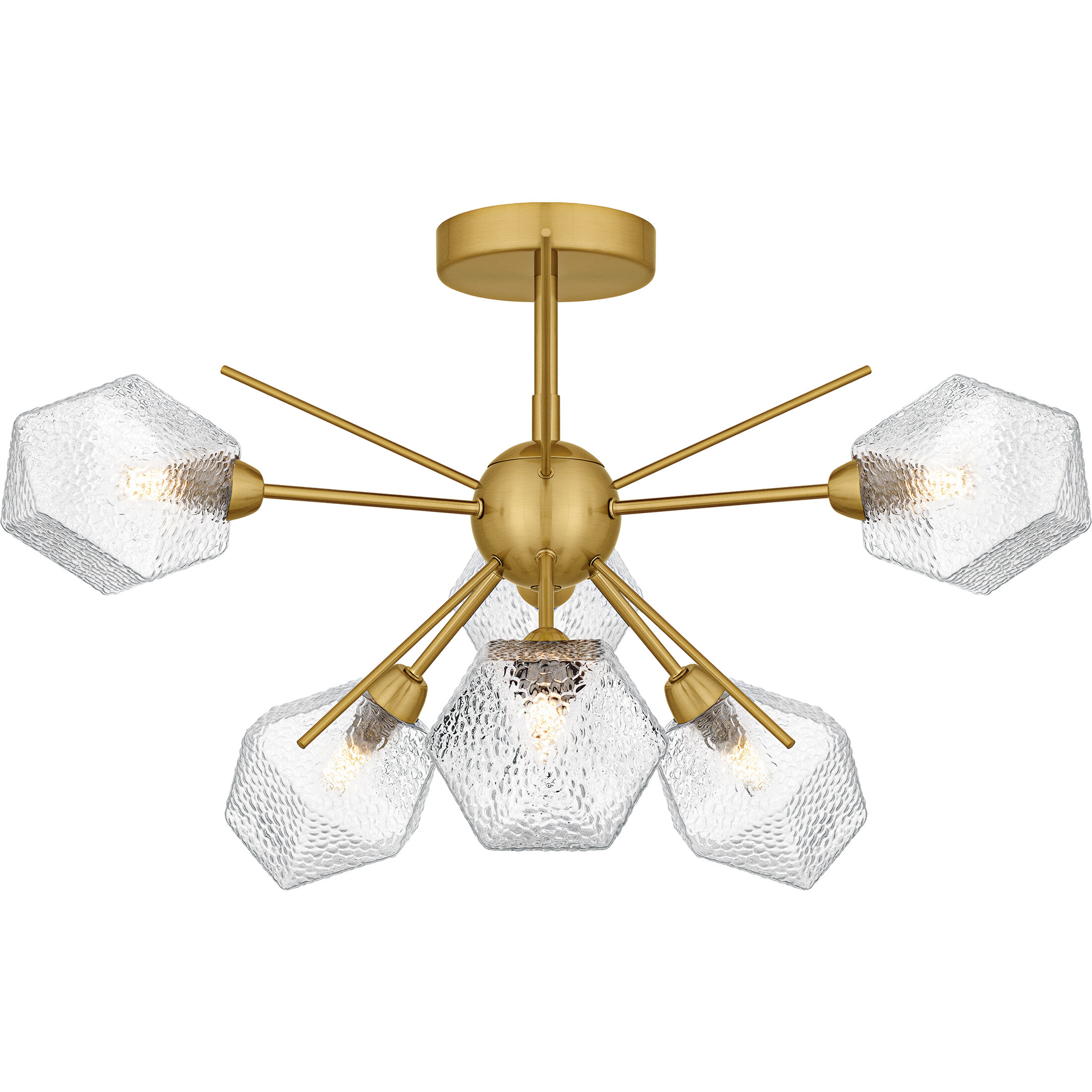 Salvador 6 Light 24 inch Brushed Gold Semi-Flush Mount Ceiling Light, Extra Large