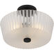 Gray 3 Light 16 inch Matte Black Semi-Flush Mount Ceiling Light, Medium