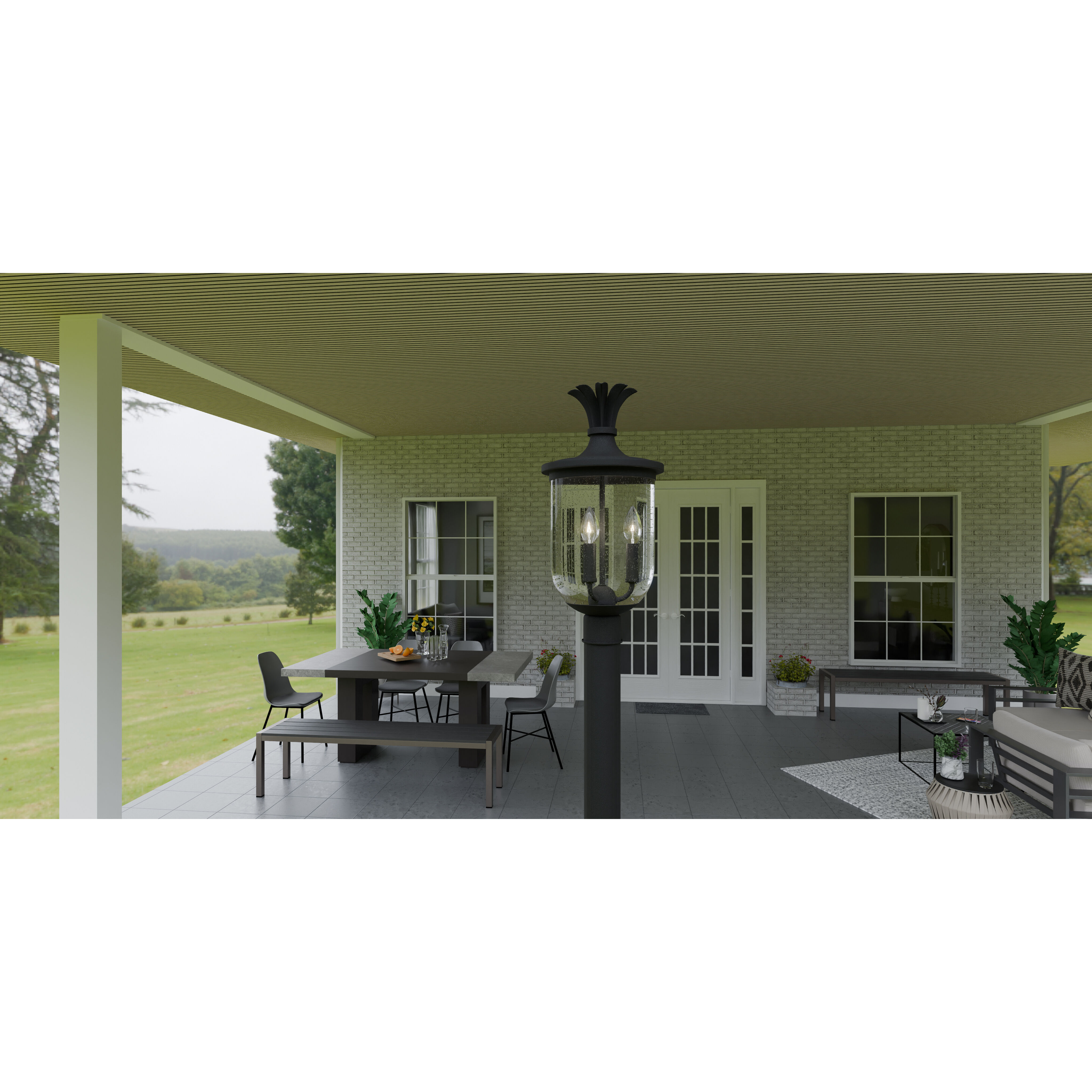 Havana 3 Light 10 inch Earth Black Outdoor Lantern, Large