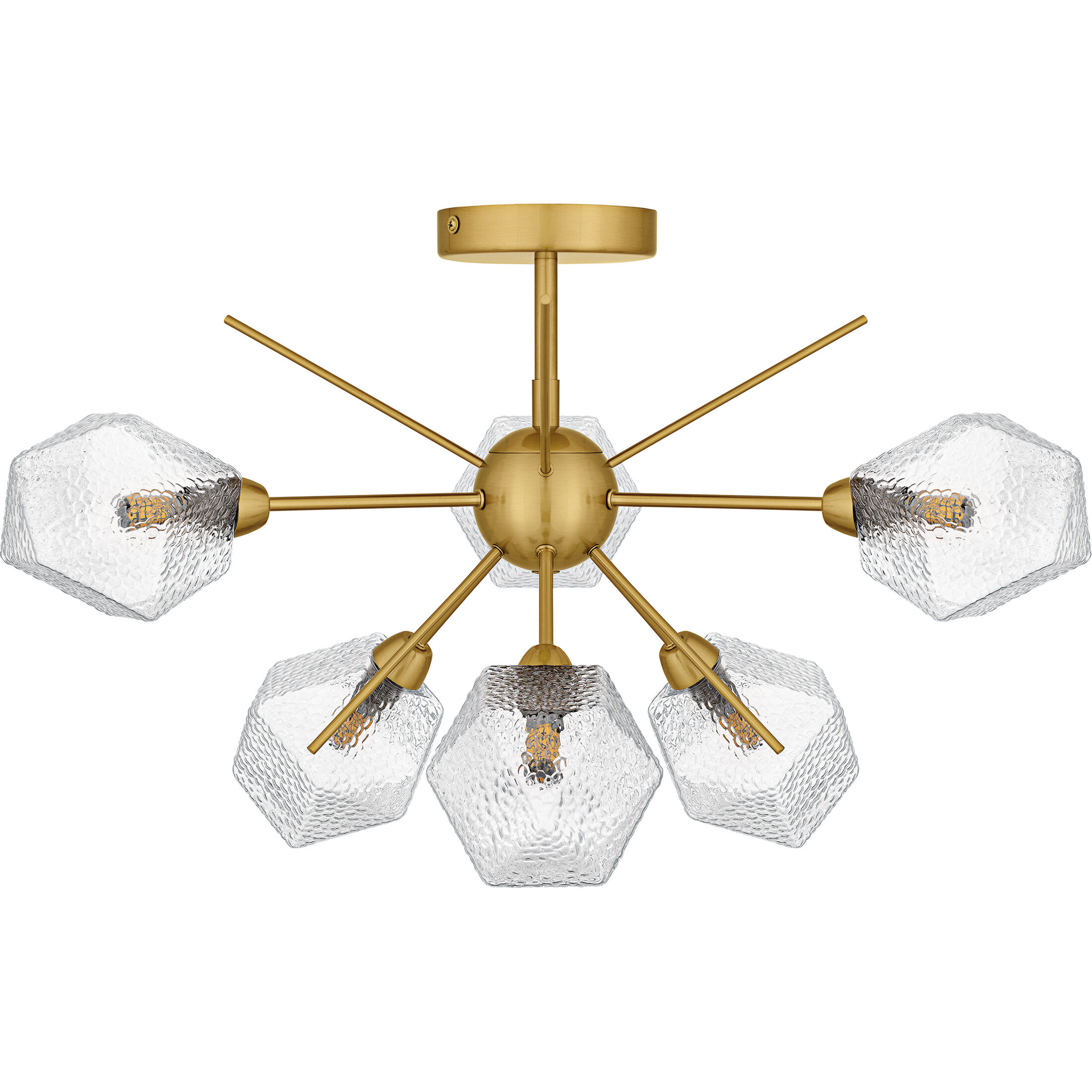 Salvador 6 Light 24 inch Brushed Gold Semi-Flush Mount Ceiling Light, Extra Large