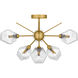 Salvador 6 Light 24 inch Brushed Gold Semi-Flush Mount Ceiling Light, Extra Large