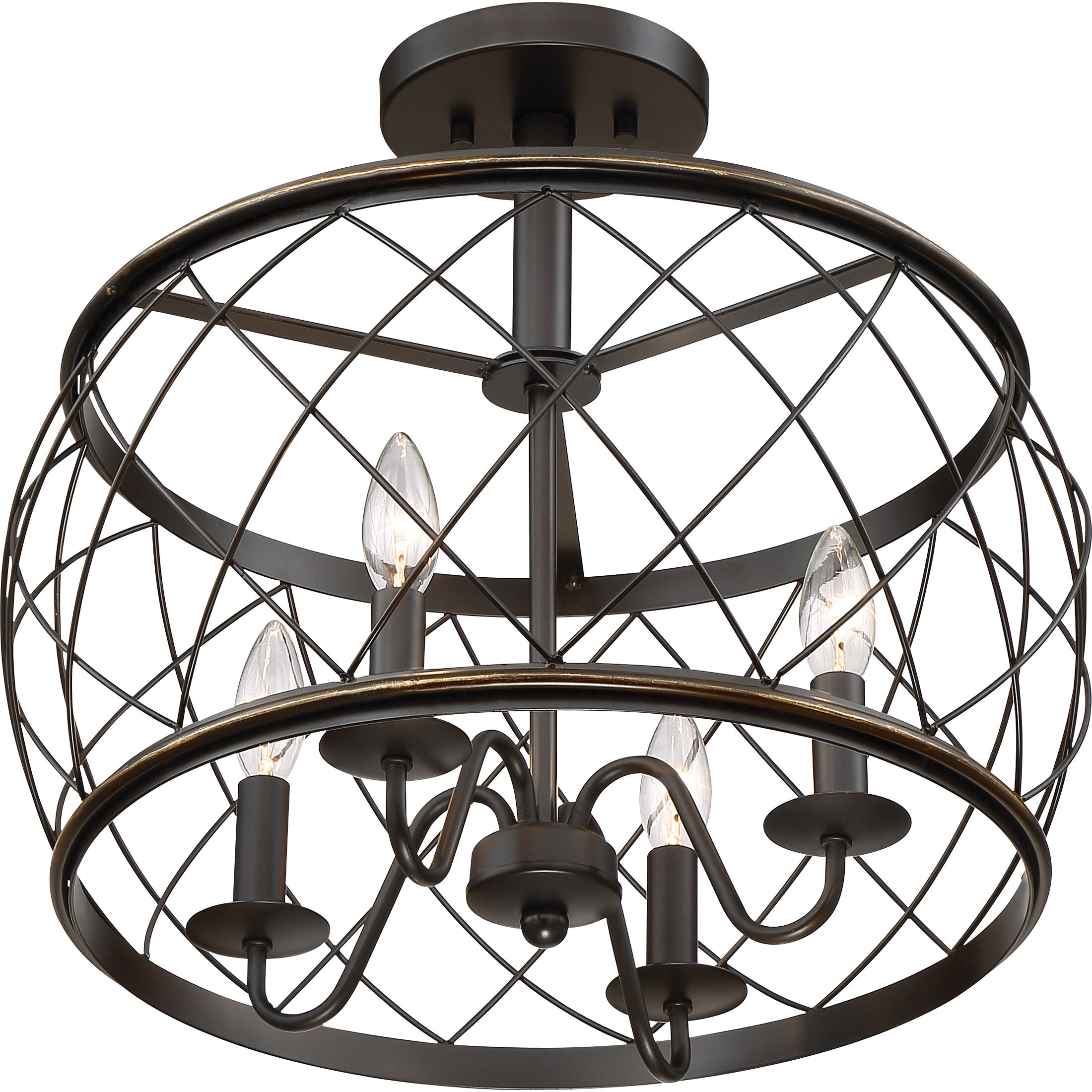 Dury 4 Light 17.5 inch Palladian Bronze Semi-Flush Mount Ceiling Light