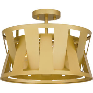 Sage 3 Light 18 inch Soft Gold Semi-Flush Mount Ceiling Light
