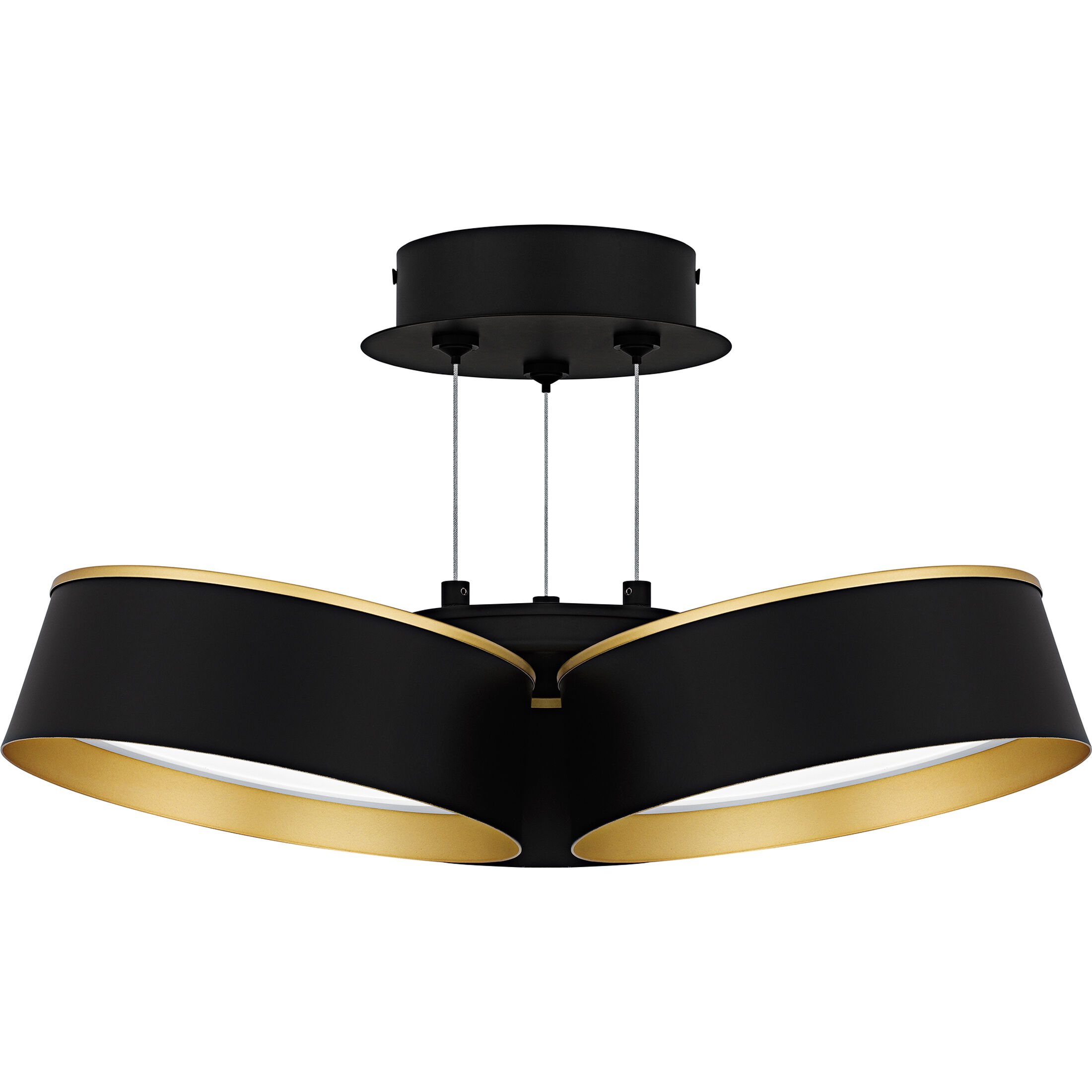 Byrnes LED 19 inch Matte Black Semi-Flush Mount Ceiling Light, Large