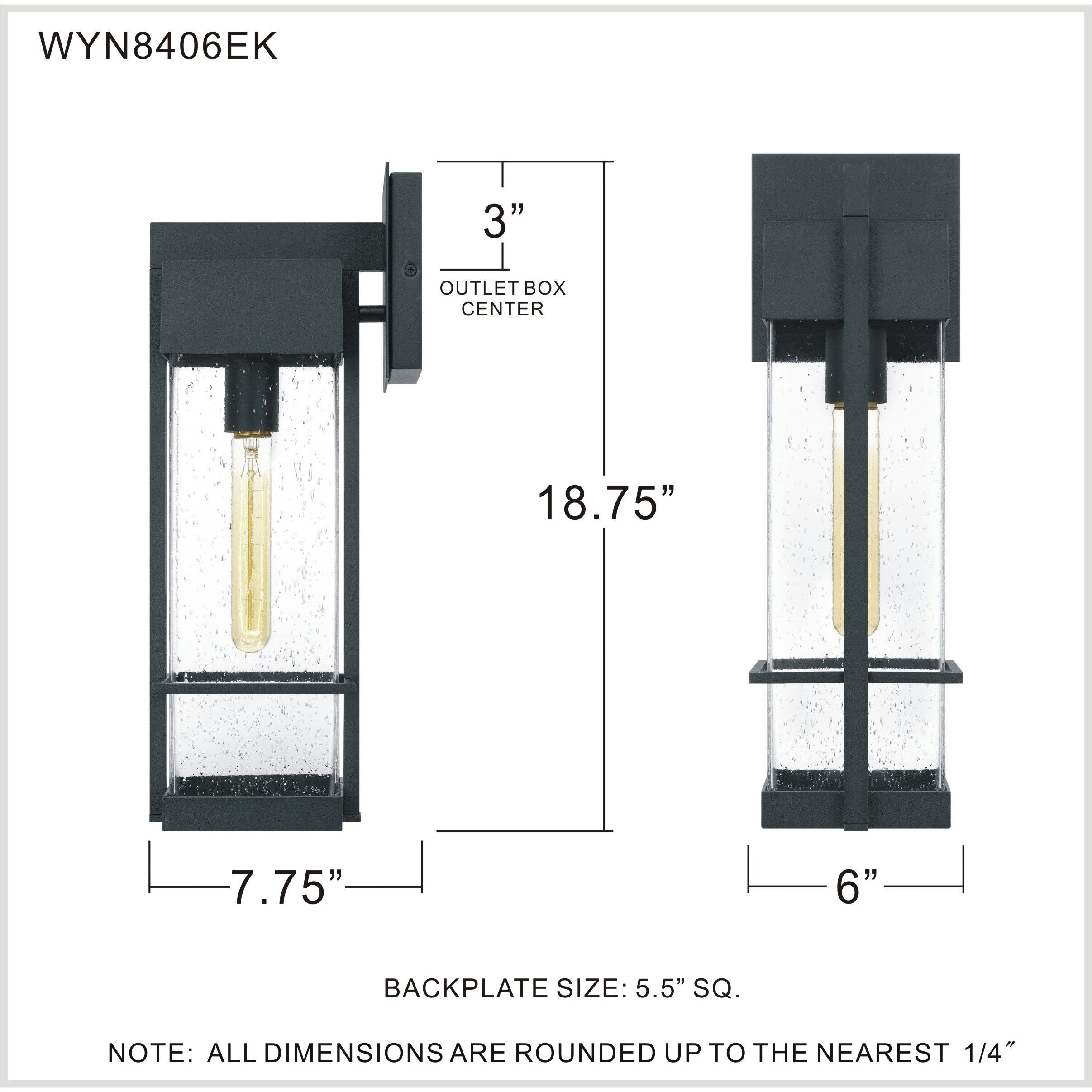 Wynn 1 Light 19 inch Earth Black Outdoor Wall Lantern