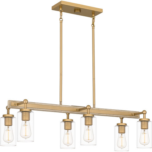 Kelleher 6 Light 34 inch Nouveau Painted Weathered Brass Island Light Ceiling Light