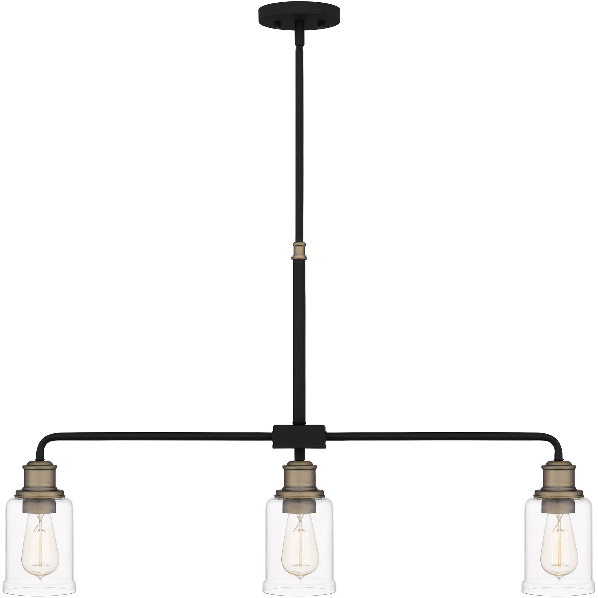 Cox 3 Light 36 inch Matte Black Island Light Ceiling Light