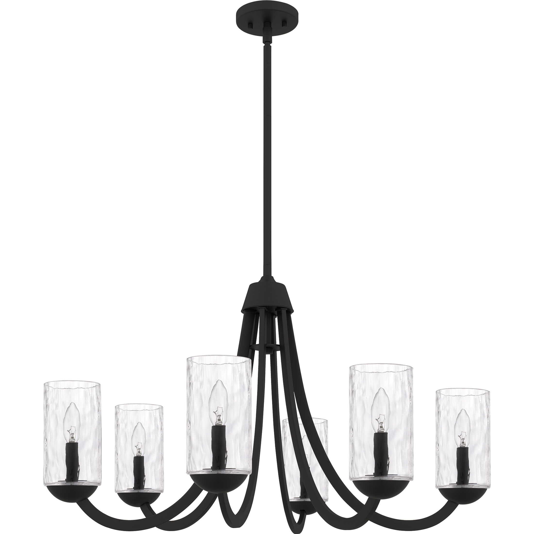Allard 6 Light 32 inch Matte Black Chandelier Ceiling Light