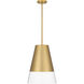 Peregrine 1 Light 14 inch Brushed Gold Mini Pendant Ceiling Light