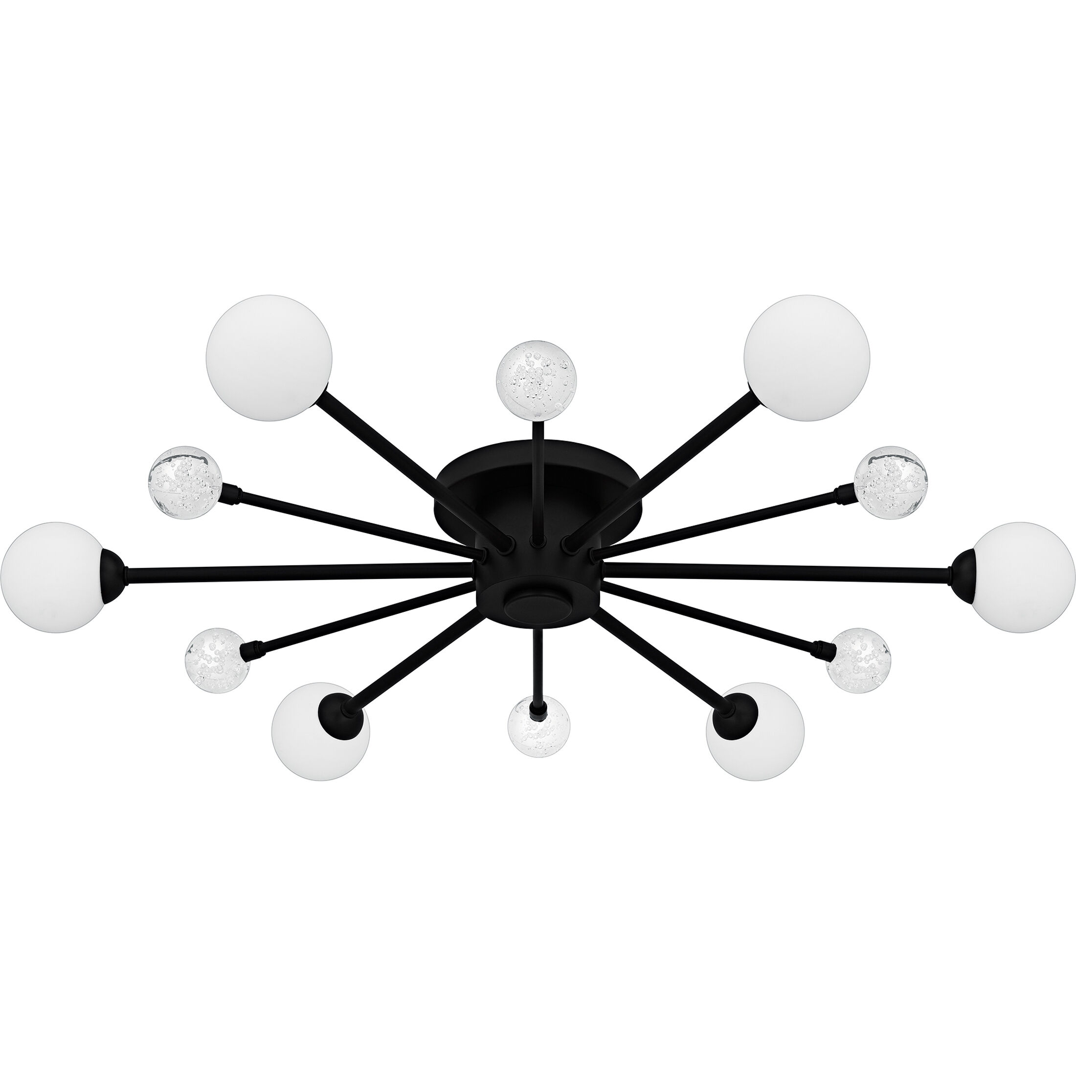 Combe 6 Light 30 inch Matte Black Semi-Flush Mount Ceiling Light, Extra Large
