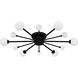 Combe 6 Light 30 inch Matte Black Semi-Flush Mount Ceiling Light, Extra Large