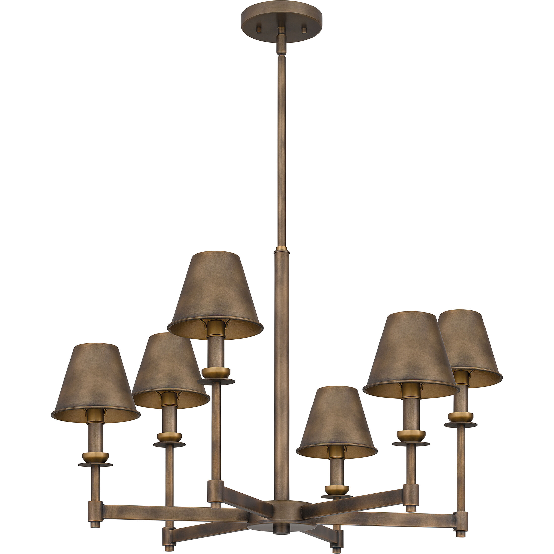 Cross 6 Light 26 inch Statuary Bronze Chandelier Ceiling Light