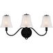 McKinney 3 Light 23 inch Matte Black Bath Light Wall Light