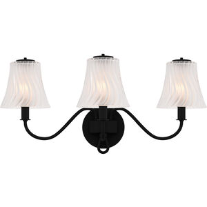 McKinney 3 Light 23 inch Matte Black Bath Light Wall Light