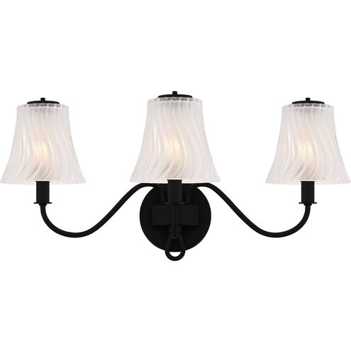 McKinney 3 Light 23 inch Matte Black Bath Light Wall Light