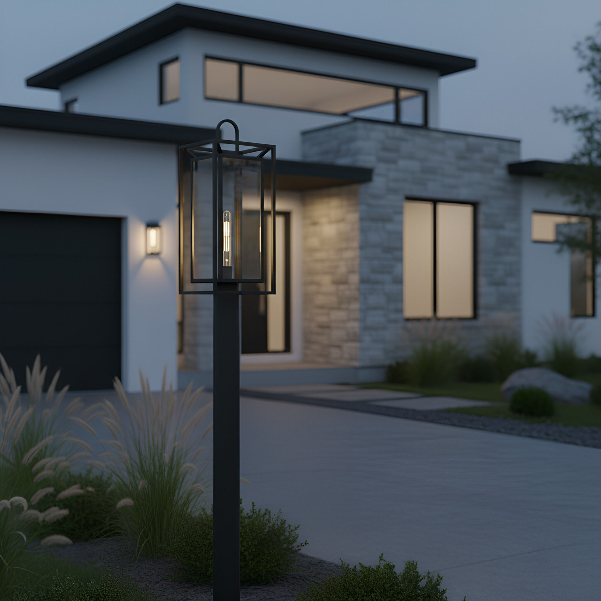 Jayce 1 Light 24.5 inch Matte Black Outdoor Post Lantern