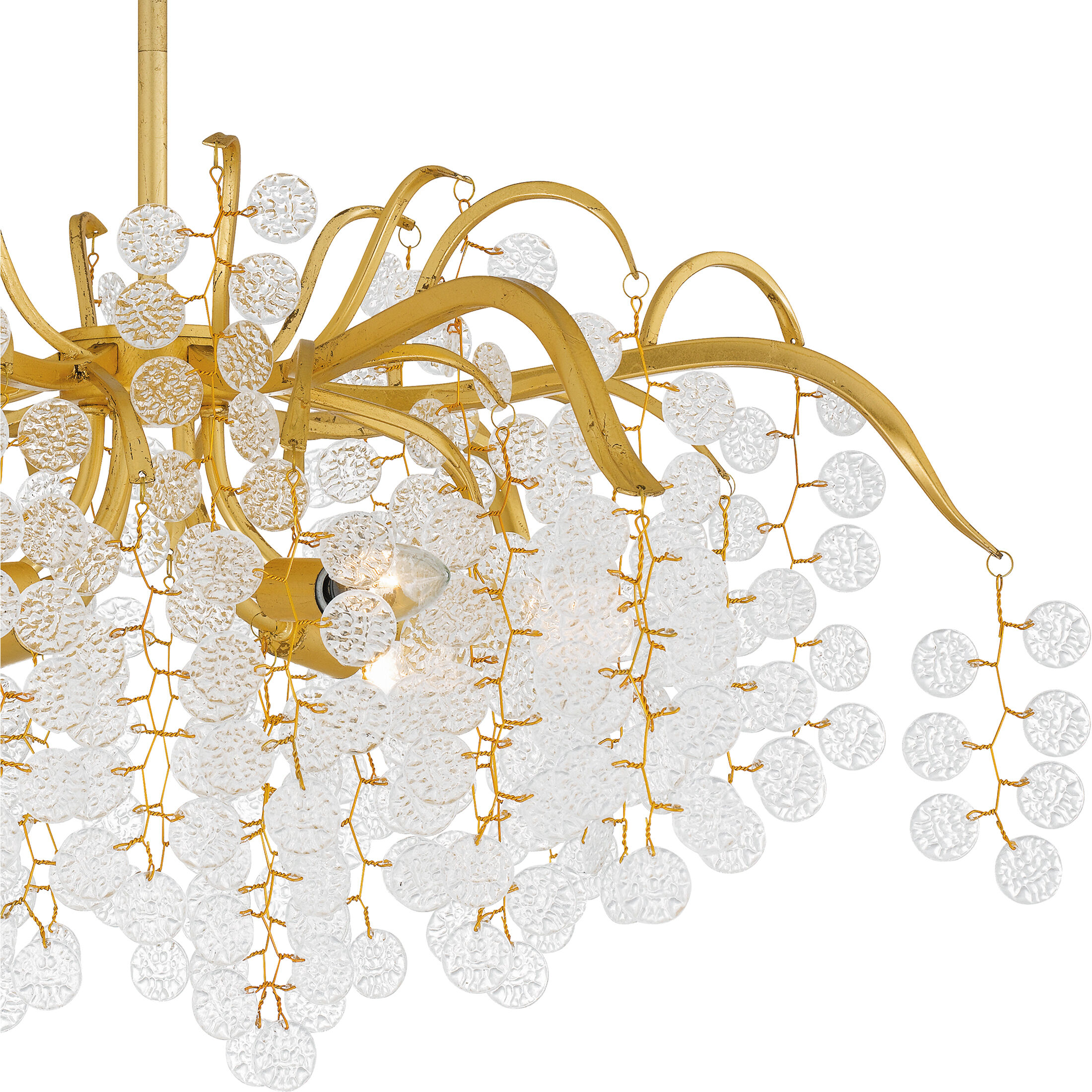 Maple 6 Light 29 inch Gold Leaf Chandelier Ceiling Light
