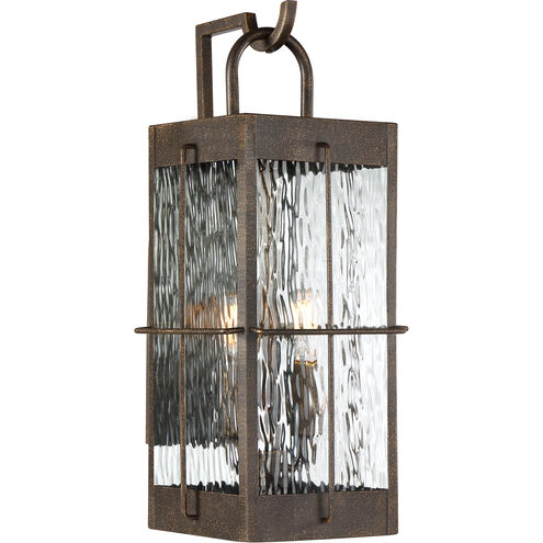 Ward 2 Light 19 inch Gilded Bronze Outdoor Wall Light