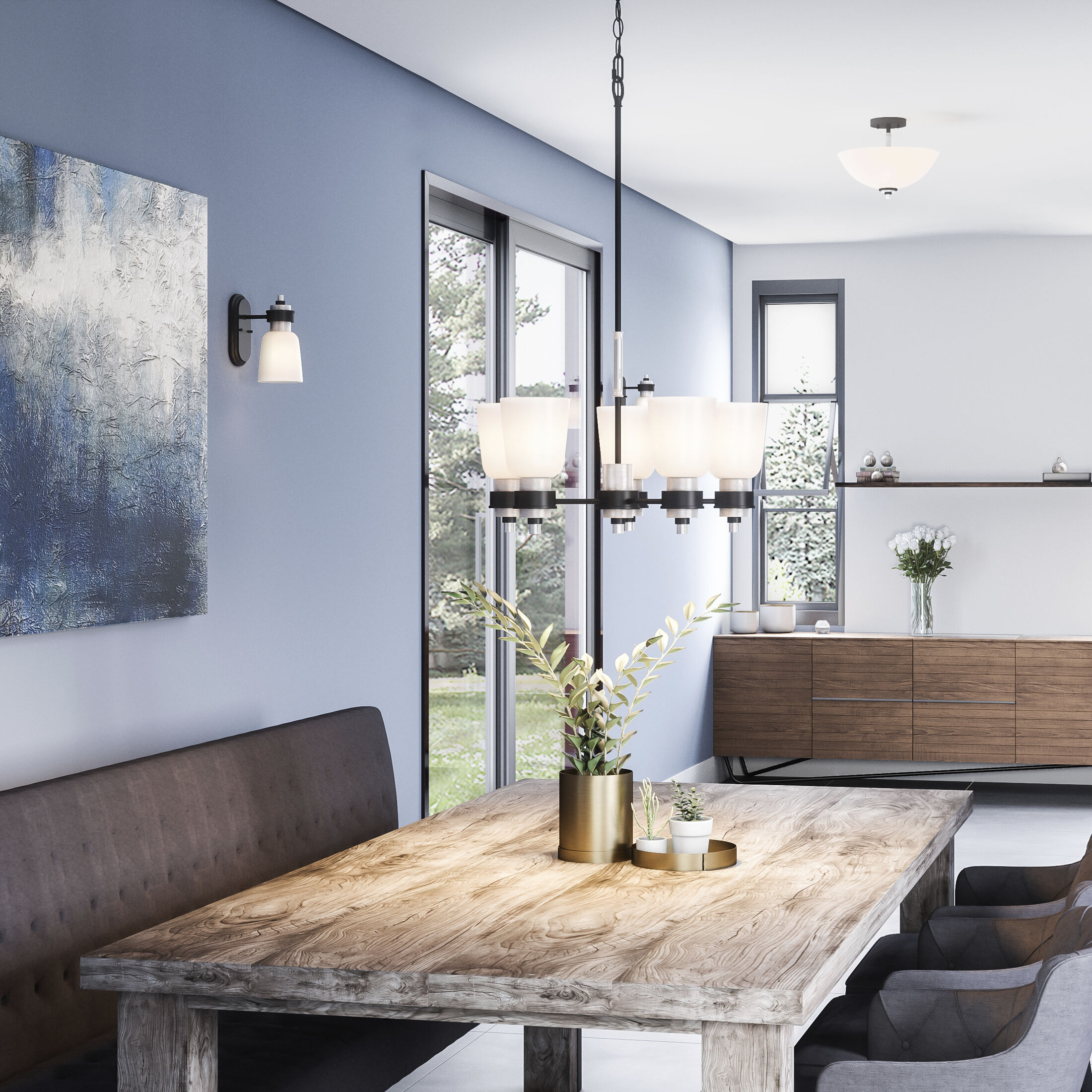 Conrad 5 Light 23.25 inch Brushed Nickel Chandelier Ceiling Light