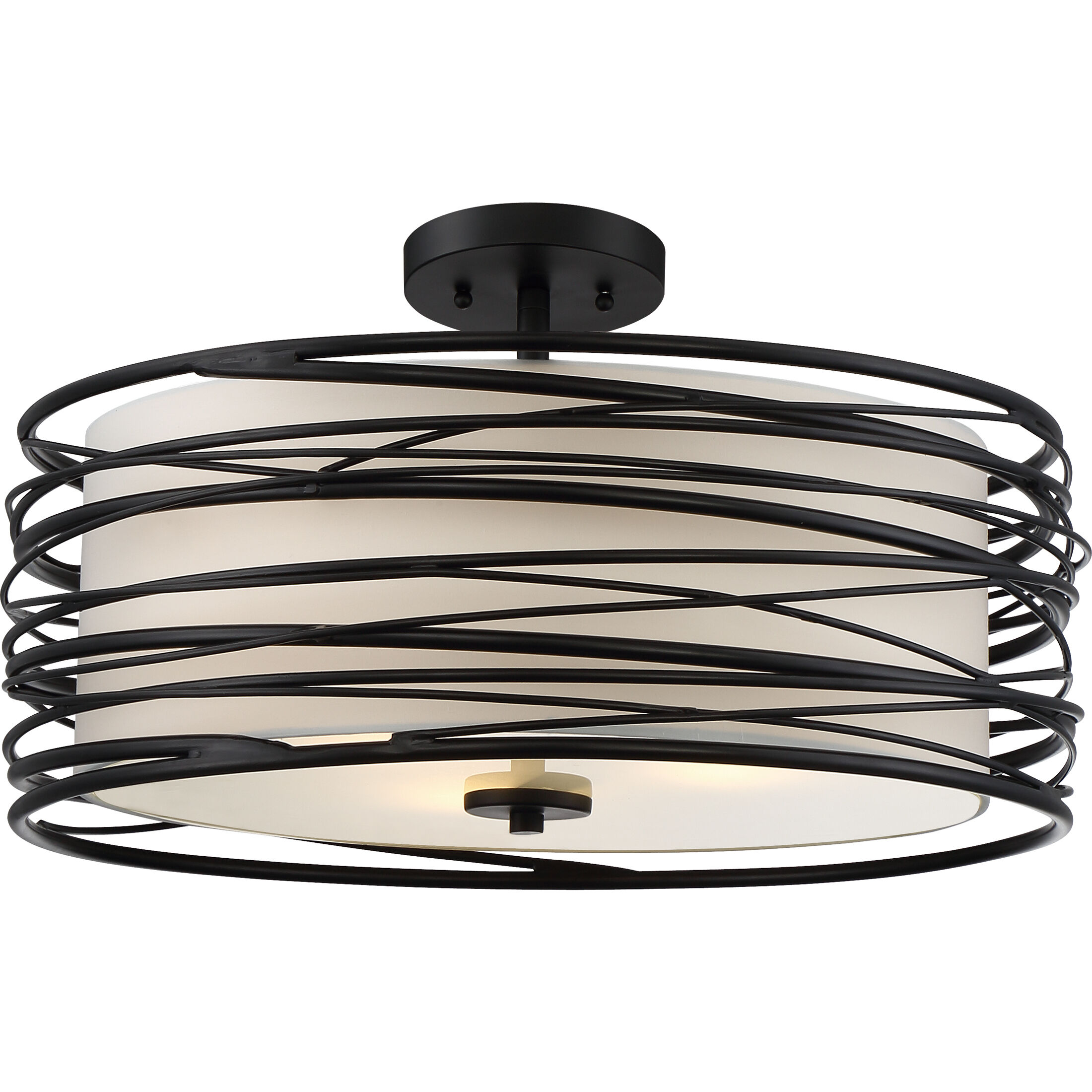 Spiral 3 Light 20 inch Mystic Black Pendant Ceiling Light