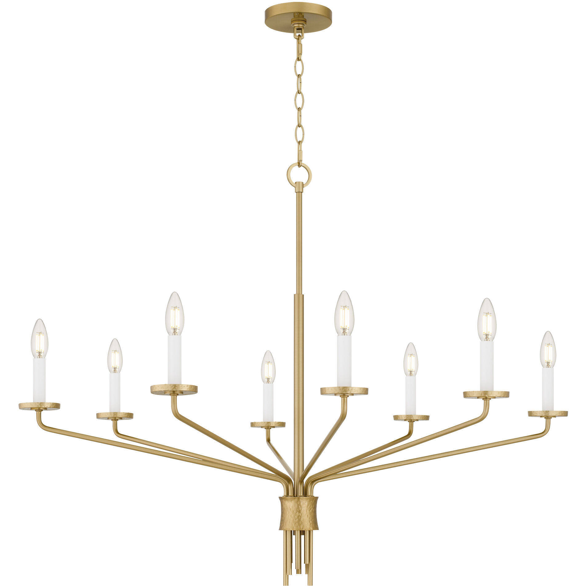 Alexander 8 Light 40 inch Brushed Gold Chandelier Ceiling Light