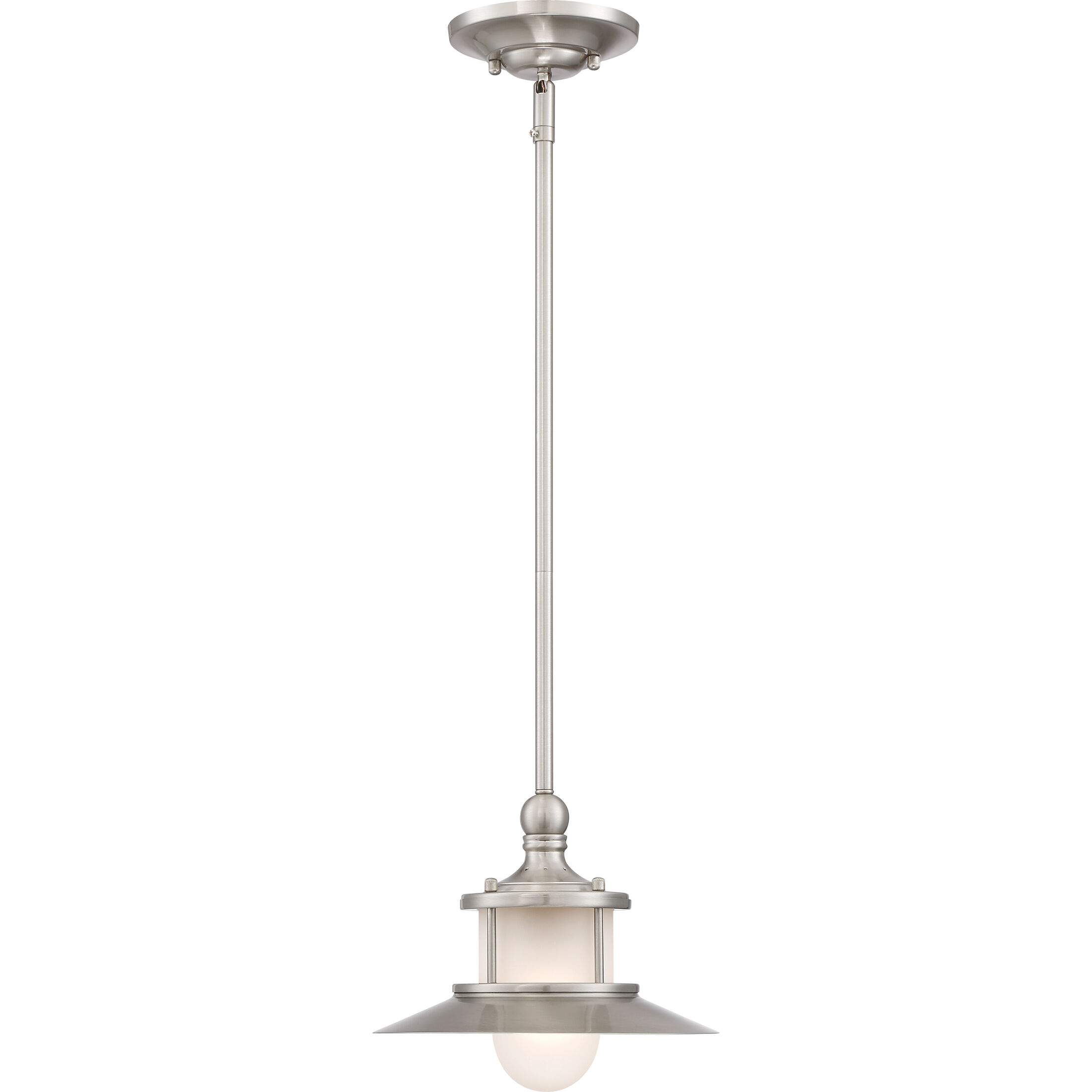 New England 1 Light 10 inch Brushed Nickel Mini Pendant Ceiling Light