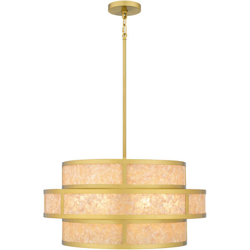Stoneland 6 Light 24 inch Brushed Gold Pendant Ceiling Light