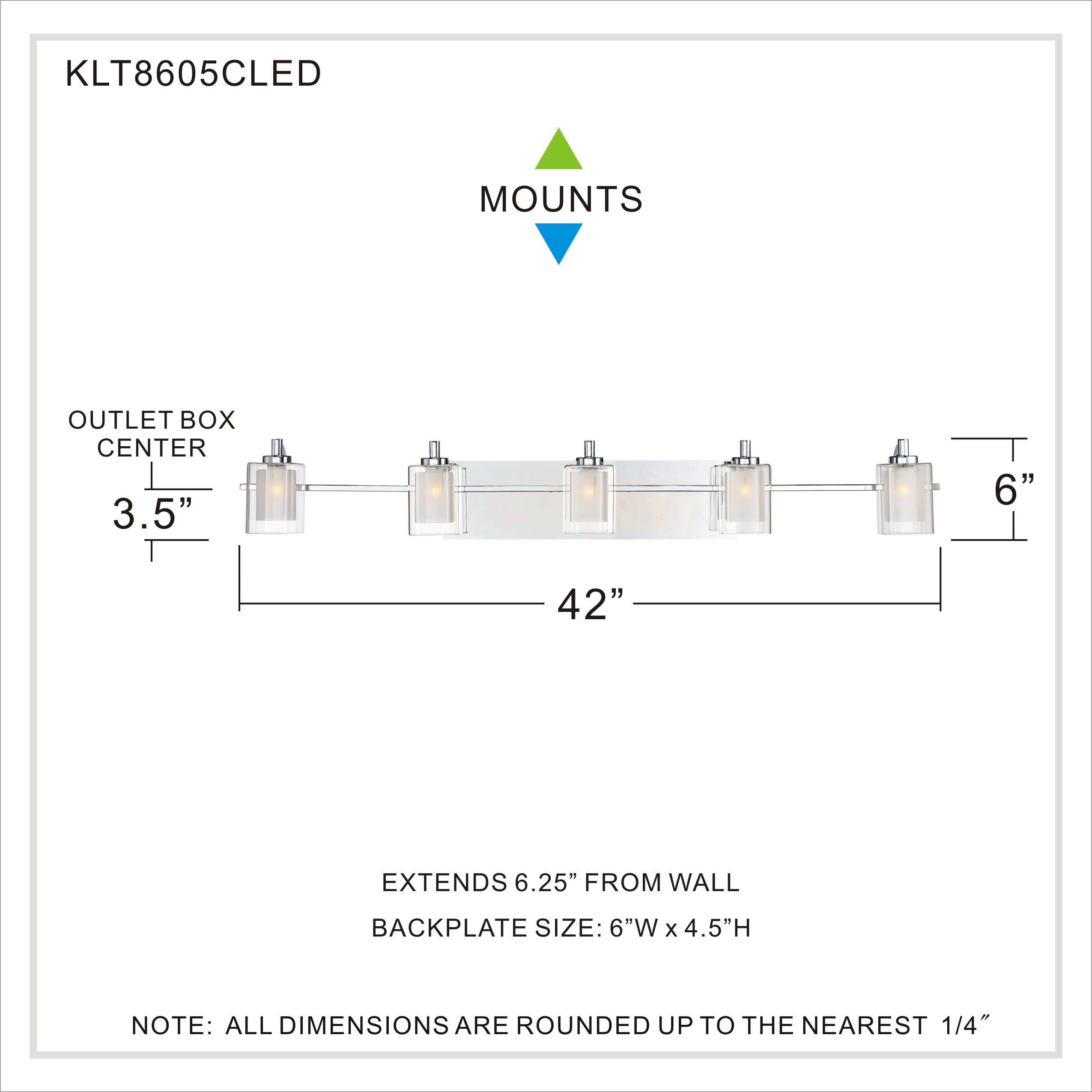 Kolt LED 42 inch Polished Chrome Bath Light Wall Light