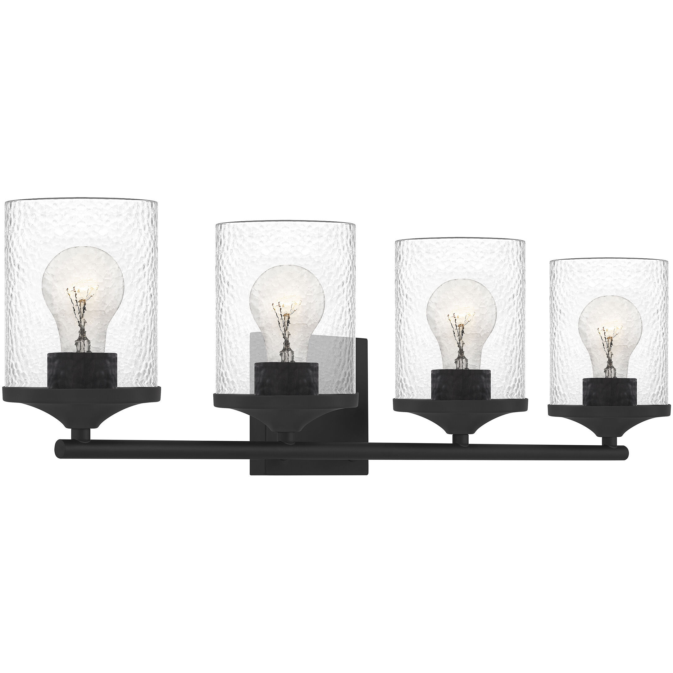 Abner 4 Light 28 inch Matte Black Bath Light Wall Light