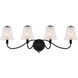 McKinney 4 Light 31 inch Matte Black Bath Light Wall Light