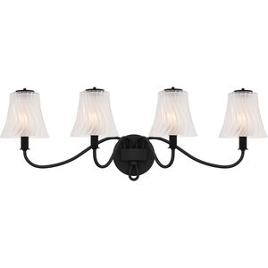 McKinney 4 Light 31 inch Matte Black Bath Light Wall Light