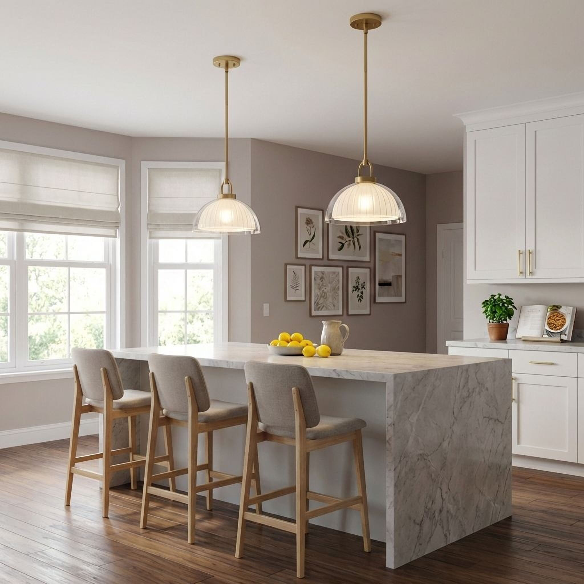 Jansen 1 Light 12 inch Brushed Gold Pendant Ceiling Light