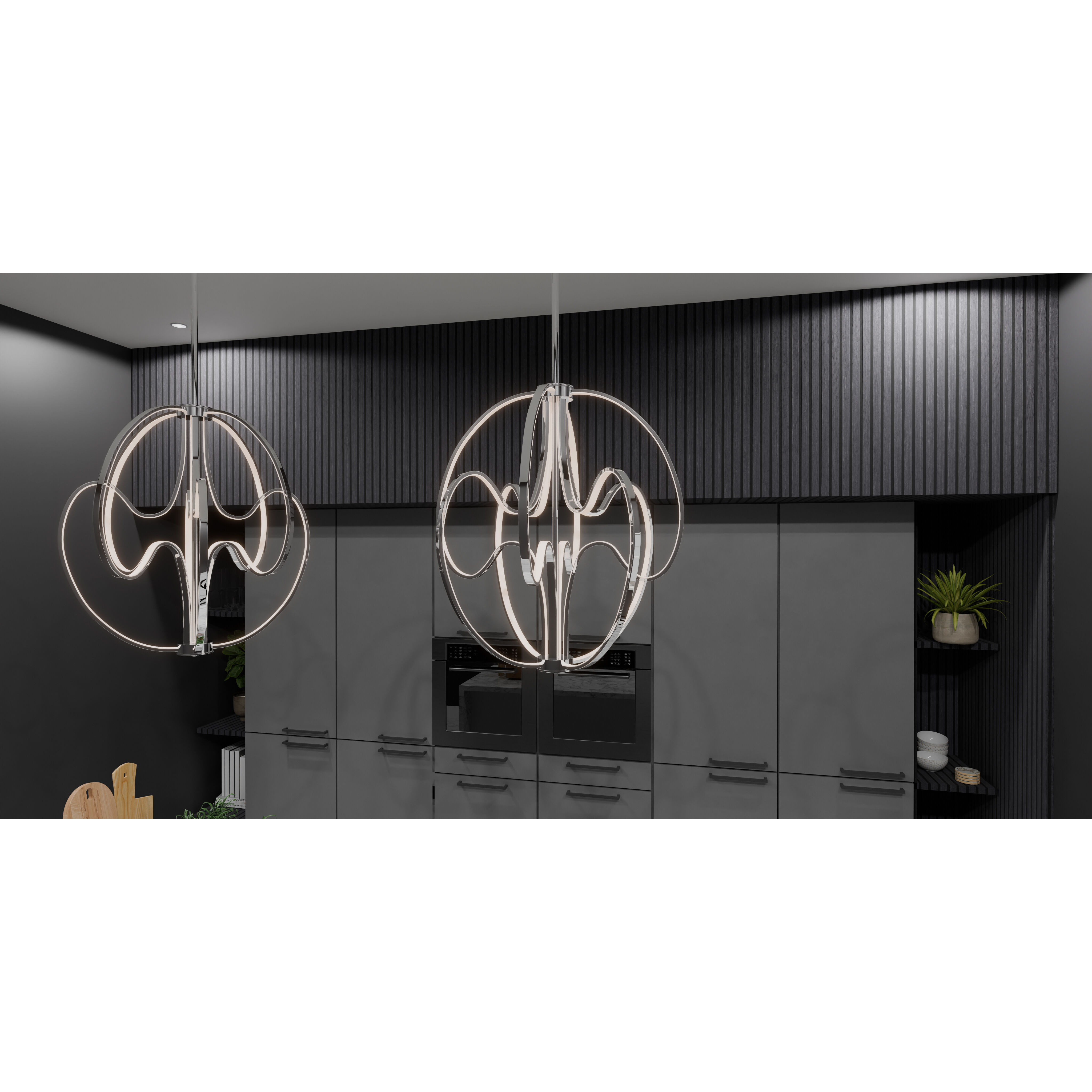 Clairon LED 23.75 inch Polished Chrome Pendant Ceiling Light