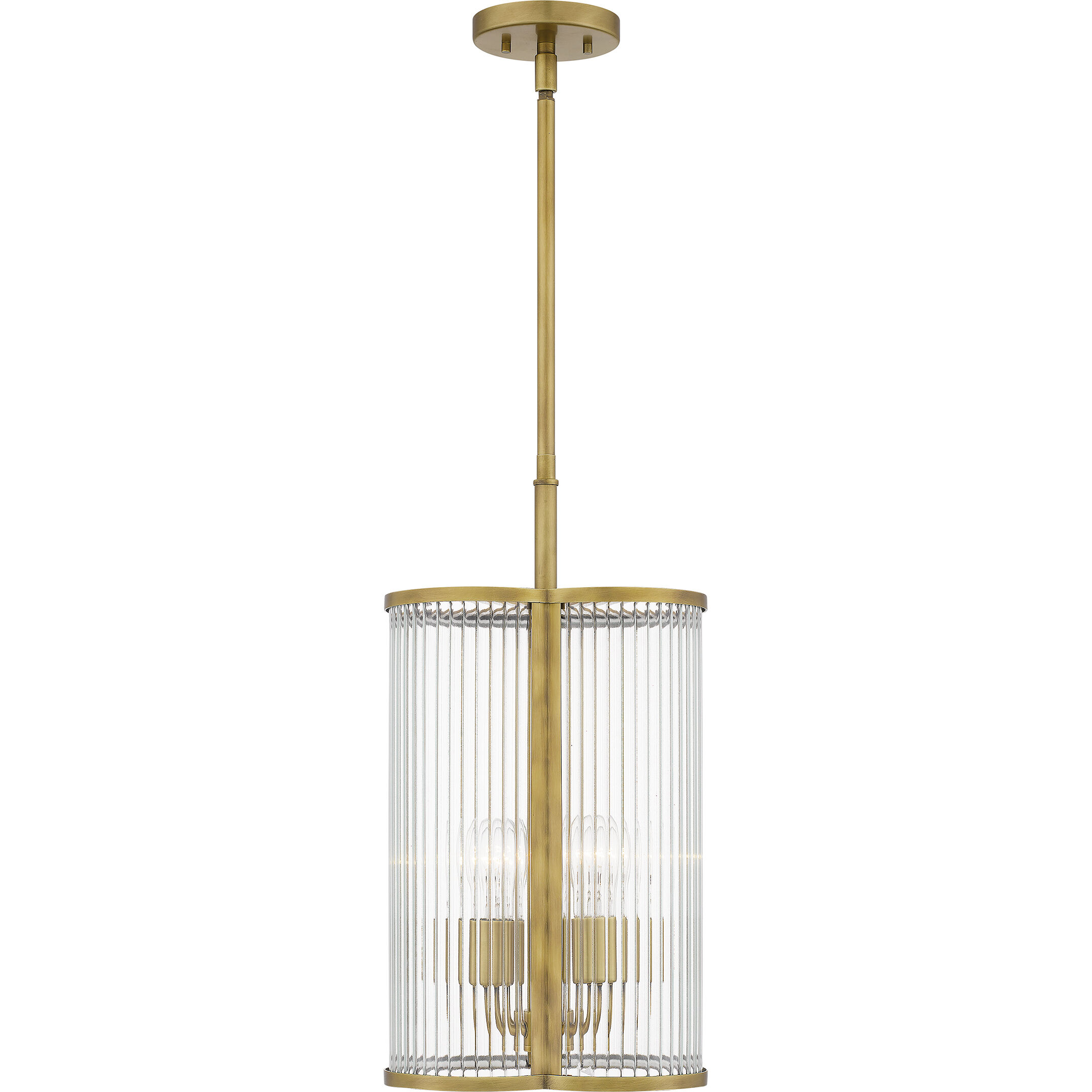 Aster 4 Light 12 inch Weathered Brass Mini Pendant Ceiling Light, Small