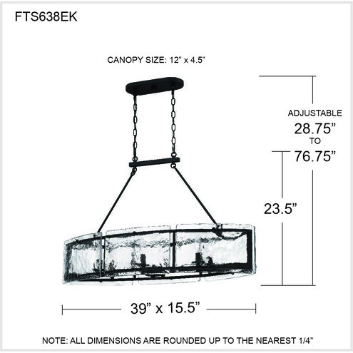 Fortress 6 Light 39 inch Earth Black Island Light Ceiling Light