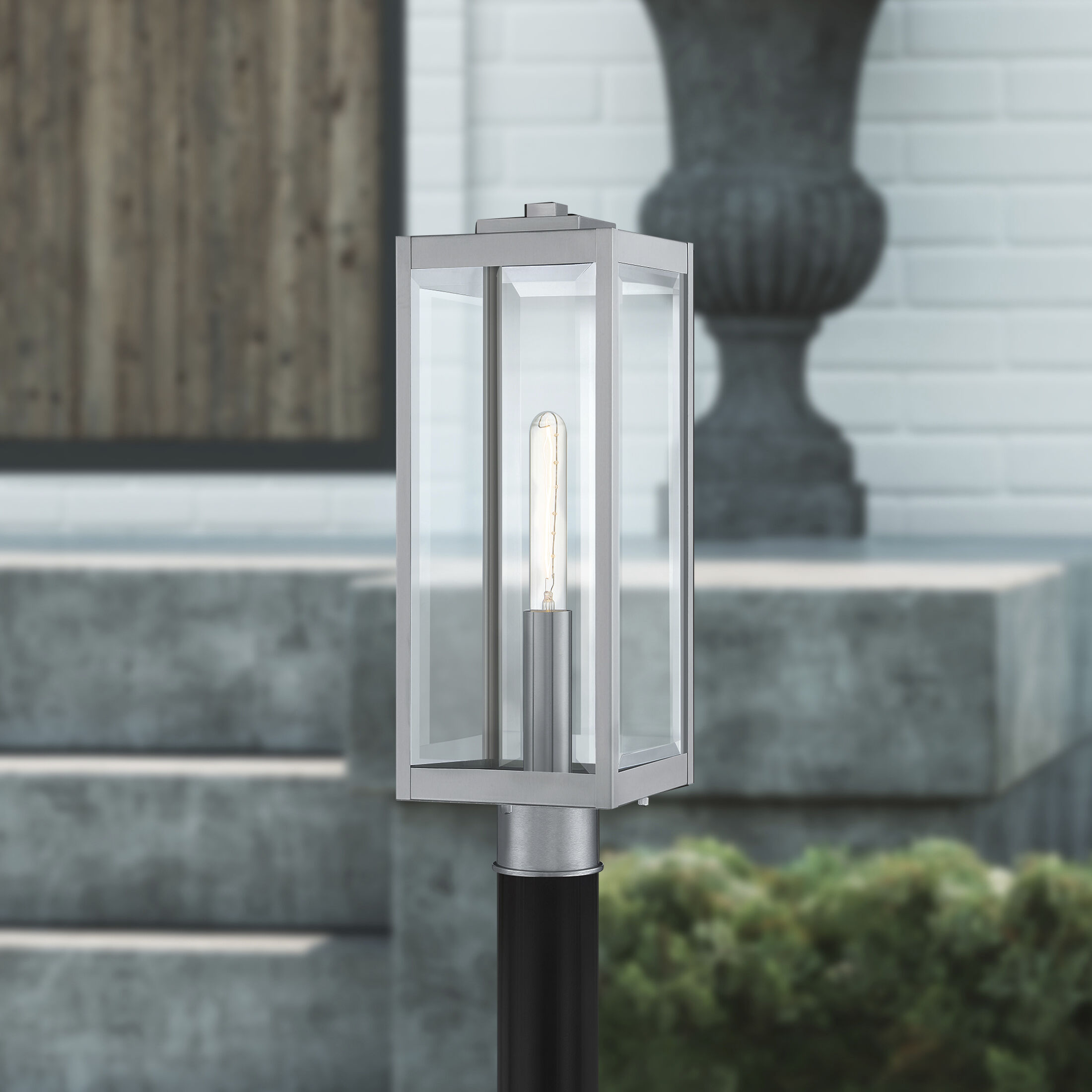 Westover 1 Light 21 inch Stainless Steel Outdoor Post Lantern