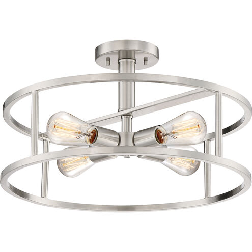 New Harbor 4 Light 18 inch Brushed Nickel Semi-Flush Mount Ceiling Light