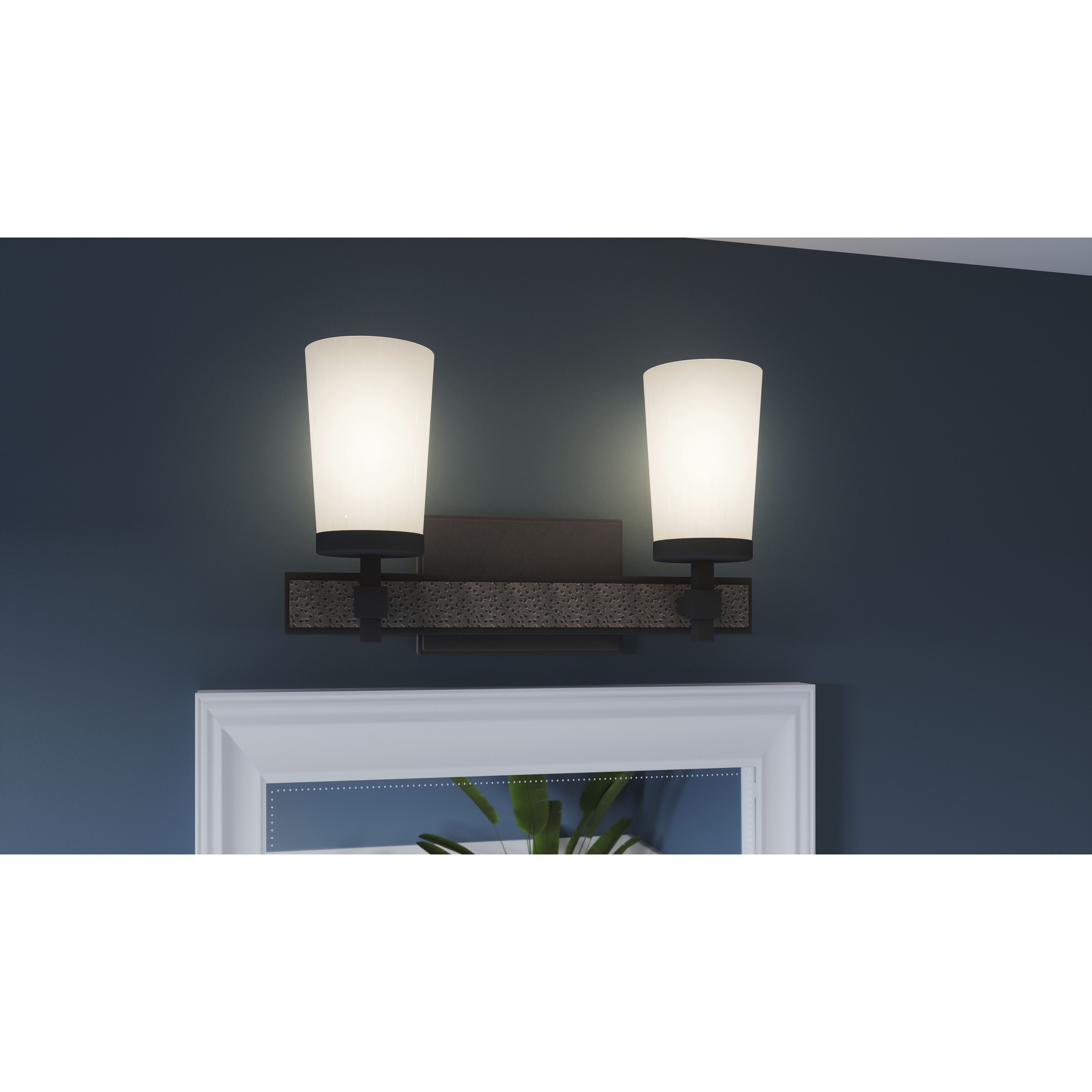 Dalton 2 Light 15 inch Earth Black Bath Light Wall Light, Medium