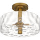 Calpella 3 Light 14 inch Aged Brass Semi-Flush Mount Ceiling Light