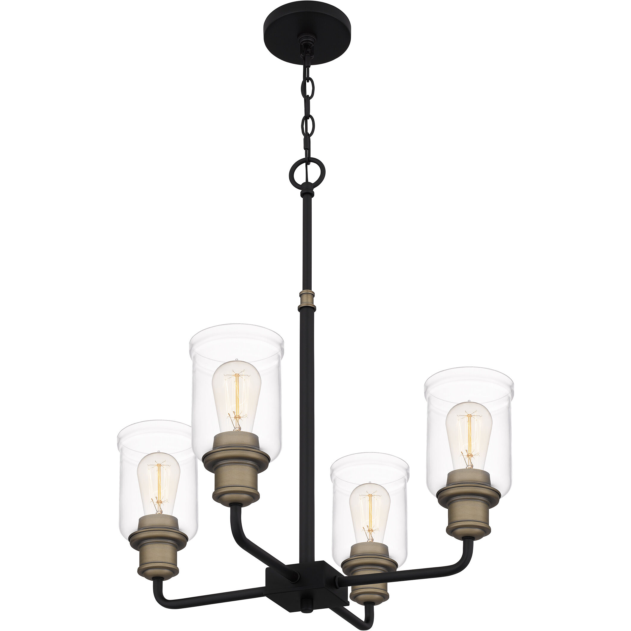 Cox 4 Light 21 inch Matte Black Chandelier Ceiling Light