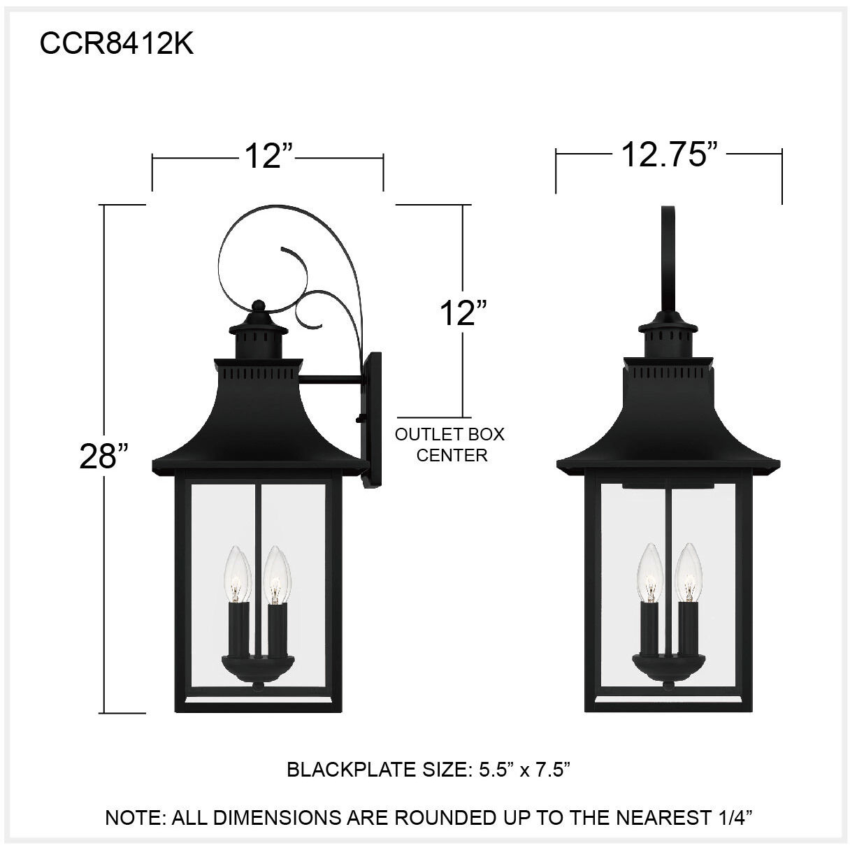 Chancellor 4 Light 28 inch Mystic Black Outdoor Wall Lantern